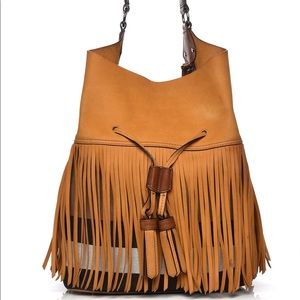 Burberry Suede Large Bucket Bag w/Pouch